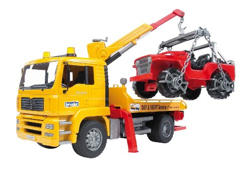 Reboque de Brincar BRUDER Man Tga (Idade Mínima: 3 - Transportes) Bruder - Brinquedos - sistema telescópico, rampa, cinto de segurança, painel aberto