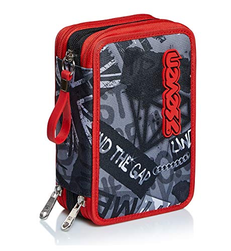 Estojo de Escola Seven Estuche Escolar 3 Compartimentos Seven - Estojos para canetas e lápis - 3 compartimentos, tecido impermeável, fecho de correr