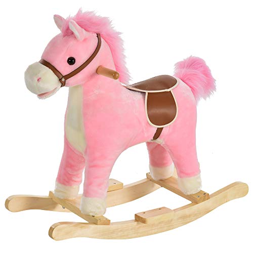 Cavalo de Balanço HOMCOM com Boca e Cauda Móveis HOMCOM - Brinquedos - boca móvel, cauda móvel, brinquedo infantil