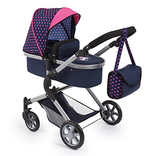 Carrinho de Bonecas BAYER Desing Combinado Neo Azul com Unicórnio e Motivo Rosa Bayer - Acessórios para bonecas e figuras de ação - bonecas, unicórnio, motivo rosa