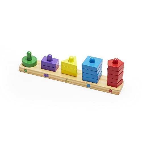 Jogo Tradicional MELISSA & DOUG Stack & Sort Board Melissa & Doug - Brinquedos de empilhar e encaixar - empilhamento, classificação, formas coloridas, crianças