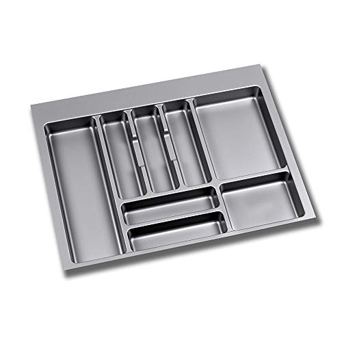 Suporte de Talheres EMUCA 70 mm (Aço Inoxidável) Emuca - Organizadores de utensílios e talheres - 700 mm, recortável, plástico cinzento, grande capacidade