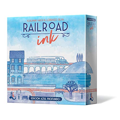 Jogo de Tabuleiro ASMODEE Railroad Ink (Idade Mínima Recomendada: 8 anos) Asmodee - Jogos - estratégia, engenharia, 1-4 jogadores, transporte
