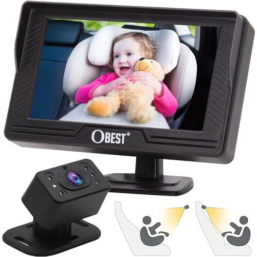 Espelho para Bebé OBEST com Visão Noturna OBEST - Câmeras de estacionamento para veículos motorizados - visão noturna, 1080p, 150°, instalação fácil