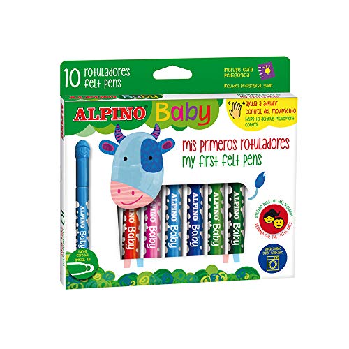 Jogo Didático ALPINO BABY 10 Marcadores (Idade Mínima: 2) Alpino - Marcadores - 10 marcadores, laváveis, ponta arredondada, desenvolvimento motriz