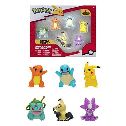 Figura BANDAI Pikachu (Pokémon - 6 Figuras) 3128 - Bonecos de ação e brinquedo - pikachu, pokemon, figura pvc, compatível poké ball