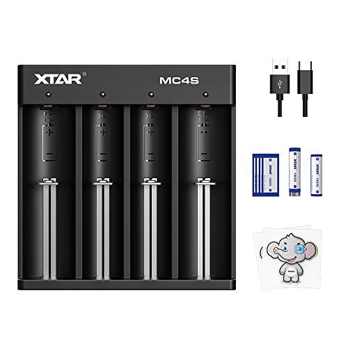 Carregador de Bateria XTAT MC4S USB C 16340 XTAR - Carregadores de bateria de uso geral - usb-c, 16340, carregador de bateria