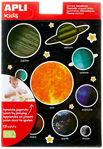 Brinquedo Didático APLI 240 Gomets Temáticos Sistema Solar APLI - Enfeites e acabamentos - educativo, sistema solar, 40 gomets, capacidades motoras