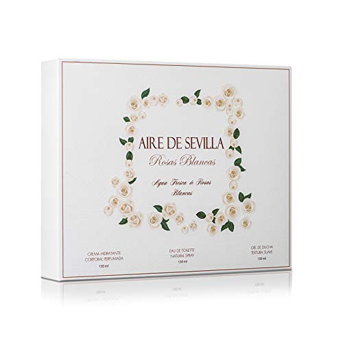 Conjunto de Casa de Banho INSTITUTO ESPAÑOL AIRE DE SEVILLA Rosas Brancas Aire Sevilla - Conjuntos de presente de banho e corpo - conjunto, casa de banho, rosas brancas