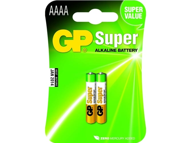 Pilha Recarregável SUPERALKAINE Super Alkaline AAAA GP BATTERIES - Baterias de uso geral - alcalino, 1,5 V, aaaa, recarregável