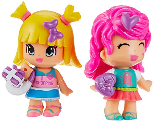 Conjunto de bonecos de brincar PINYPON 2 peças Famosa - Brinquedos - 2 peças, 5 acessórios, carrinho de compras