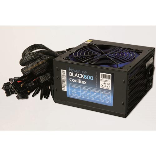 Fonte de Alimentação COOLBOX POWERLINE BLACK 600 (ATX - 600 W - 80 PLUS Gold) COOLBOX - Fontes de alimentação para computador - ATX, 600 W, 80 Plus Gold