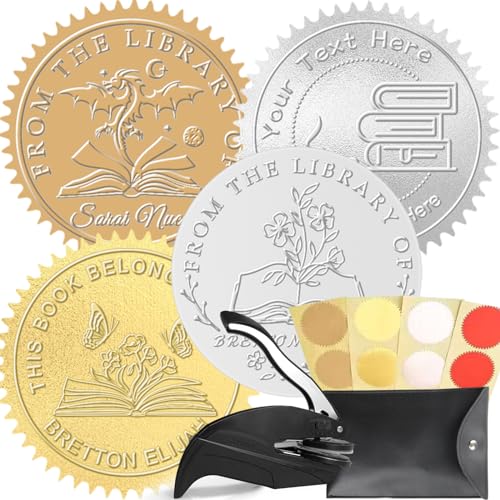 Kit de Carimbos para Livros THE LIBRARY OF BOOK STAMP Nevaou Factory - Material de escritório geral - kit, carimbos, livros, the library of book stamp