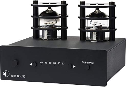 Amplificador PRO-JECT Tube Box S2 (Preto) PRO-JECT - Componentes de áudio - tubos ECC83, preto, filtro subsónico, compatível MM/MC