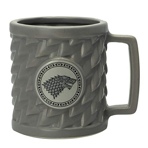Caneca de Cáfe da Casa Stark - Game of Thrones ABYstyle - Canecas - cerâmica, preto e branco, símbolo da casa