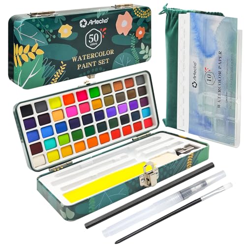 Conjunto de Águares ARTETCHO (50 Cores) Artecho - Kits de desenho e pintura - 50 cores, caixa portátil, ferramenta