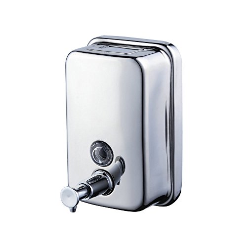 Dispensador de Sabonete BEELEE (Prateado) Bela - Dosadores de sabão e loção - aço inoxidável, removível, janela transparente, fácil de limpar