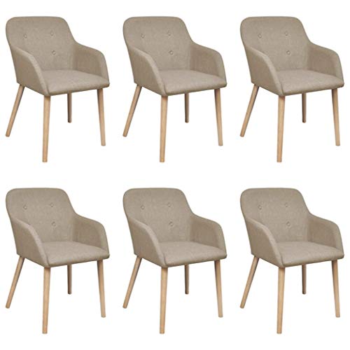 Conjunto de 6 Cadeiras de Refeição VIDAXL (Bege - 87x42x44 cm) vidaXL - Cadeiras - conjunto, cadeira, refeição, vidaxl, bege