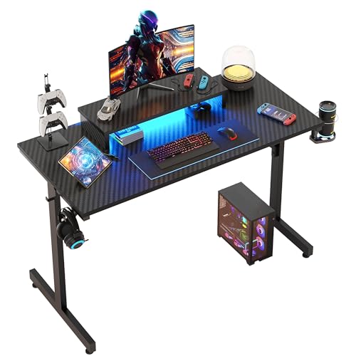 Secretária Gaming BESTIER (Preto e Branco) Bestier - Estações de trabalho e cubículos - gaming, preto e branco