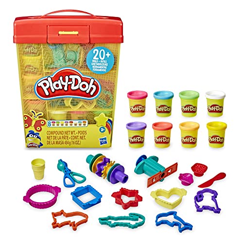 Brinquedo de Trabalhos Manuais SPIN MASTER Play-Doh (3 anos) PLAY-DOH - Massa de modelar e putty - 8 potes, 20 utensílios, dermatologicamente testada, 3 anos