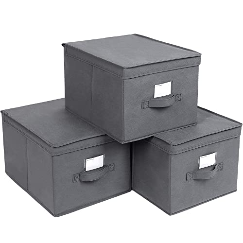 Caixa de Arrumação SONGMICS Cinzento (Plástico - 40x30x25cm) SONGMICS - Recipientes de armazenamento doméstico - plástico, 40x30x25cm, cinzento
