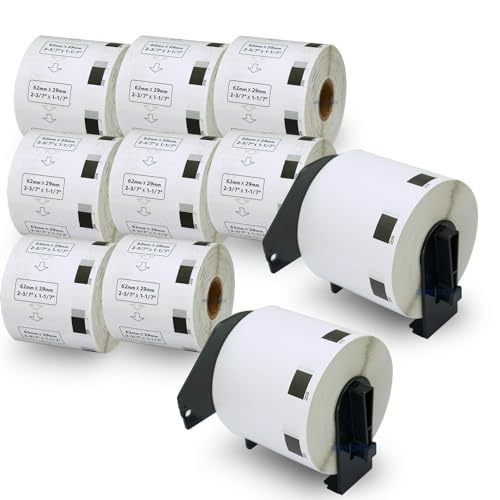 Etiquetas para Impressão BETCKEY DK-11209 BETCKEY - Etiquetas de endereço - preto, branco, brother, 10 peças, 6,2 x 2,9 cm
