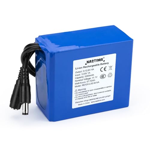 Bateria Recarregável Nastima 12V 5200mAh Litio NASTIMA - Baterias para câmera de vídeo - bateria recarregável, nastima, 12V, 5200mAh, litio