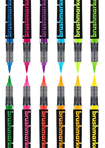 Conjunto de Canetas de Feltro KARIN Brushmarker Pro Neon (Multicor - 12 Un) KARIN - Marcadores e marcadores de texto - canetas de feltro, tinta neon, 12 unidades, cores diferentes