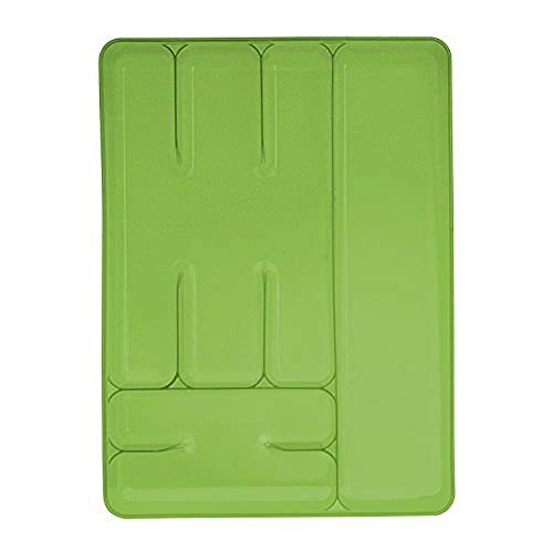 Bandolim de Talheres Excelsa Rainbow 6 Compartimentos Verde Excelsa - Organizadores de utensílios e talheres - bandolim, talheres, excelsa rainbow, 6 compartimentos, verde