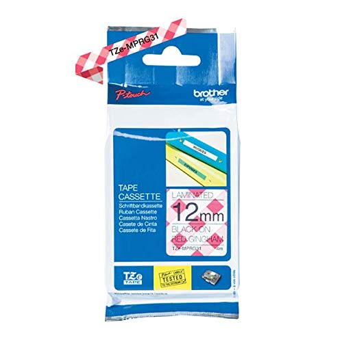 Cassete de Fita de Etiquetar BROTHER TZE-MPRG31 Preto sobre vermelho TZe Brother - Fitas de etiquetas e recargas - preto, vermelho, transferência térmica, 4m