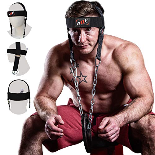 Arnês para Cabelo Ajustável Imersão Neckband para Levantamento de Pesos com Corrente AQF - Acessórios para máquinas de levantamento de peso e bancos de exercício - ajustável, immersão, levantamento de pesos