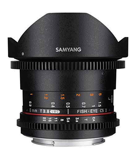 Objetiva Samyang 8mm T3.8 VDSLR para Canon EF-S Samyang - Lentes de câmera de vídeo - ultra-grande angular, abertura f/22, velocidade f/3,8, foco manual