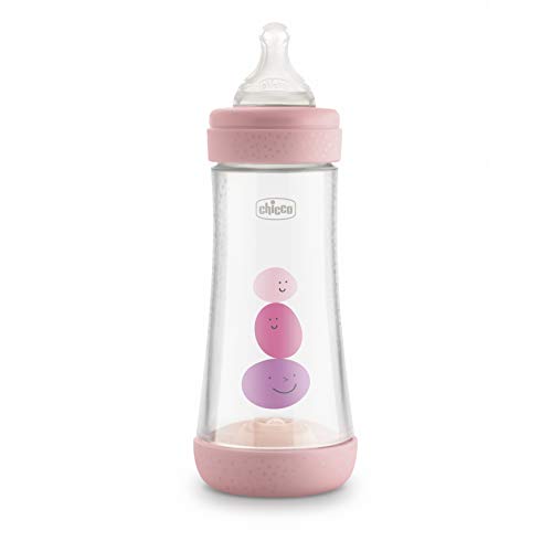 Biberão CHICCO (0-6 meses - Rosa - 150 ml) Chicco - Biberões - silicone, flexível, 150 ml, válvula fácil