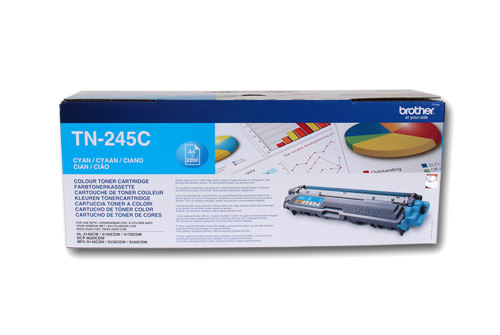 Brother TN-245C (Consumível Informática e Tel.) Brother - Cartuchos de toner e jato de tinta - 2200 páginas, laser, ciano, 1 peça