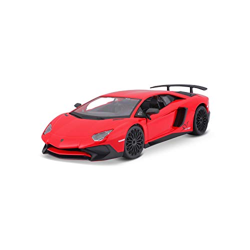 Carro Colecionável BBURAGO Jaguar Lamborghini Aventador LP750-4SV (Idade Mínima: 3 - Transportes) BBURAGO - Modelos em escala - escala 1/24, preto/vermelho, 3 anos