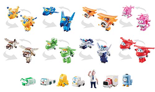 Figura de Ação SUPERWINGS Transform-A-Bots World Airport Crew (Idade Mínima: 3 anos) Super Wings - Bonecos de ação e brinquedo - transformação, avião, multicor, plástico