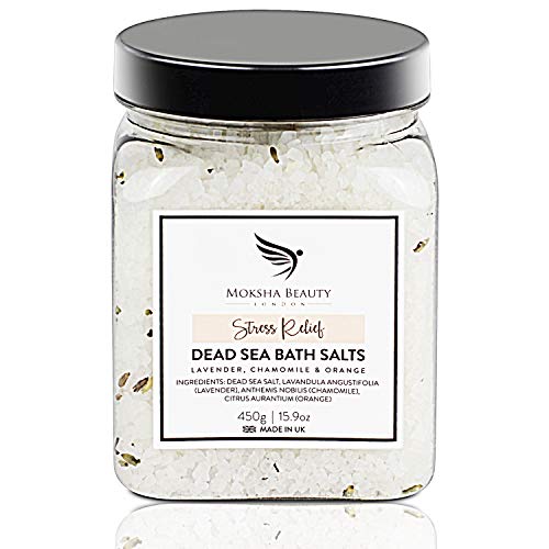Sais Relaxantes De Banho Lavanda Do Mar Morto 450G Moksha Beauty - Aditivos de banho - relaxante, lavanda, marchite, 450g