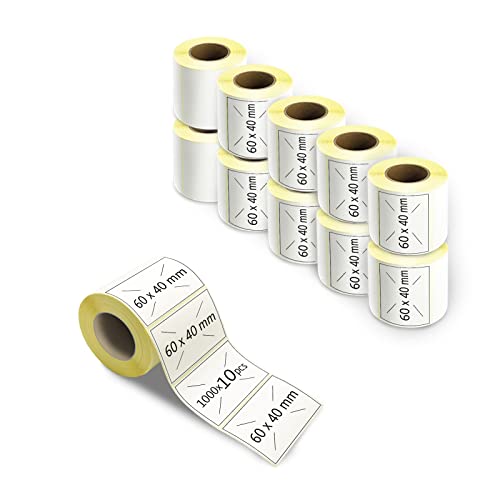 Etiquetas Adesivas M MU 10 Rollos/10000 Unidades Mulin SRL - Papel de impressora e copiadora - 10 rolos, 10000 unidades, papel branco