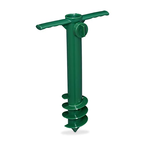 Suporte de Guarda-Sol Relaxdays 000066 | Verde Relaxdays - Bases para guarda-sóis de exterior - suporte, guarda-sol, verde