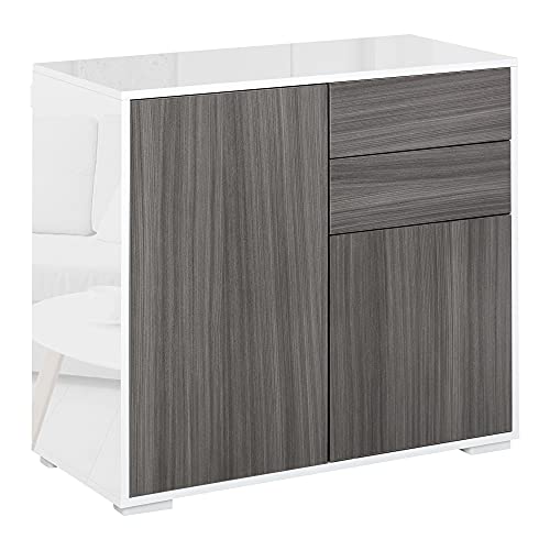 Armário de Cozinha HOMCOM | 2 Portas e 2 Gavetas | Branco HOMCOM - Armários de cozinha - armario, cozinha, homcom, portas, gavetas, branco