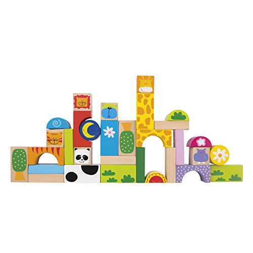 Brinquedo de Construção WOOMAX Color Baby 42739 COLORBABY - Brinquedos de empilhar e encaixar - construção, madeira colorida, coordenação olho/mão, imaginação