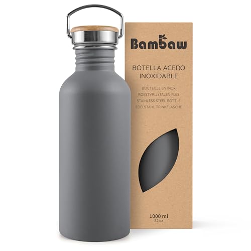 Garrafa BAMBAW Cinzento (Aço Inoxidável - 1 L) Bambaw - Porta-alimentos e bebidas - cinzento, aço inoxidável, 1 l