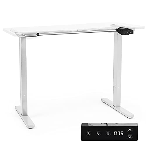 Secretária DURONIC TM12WE Branco (81.5x68.5x109-116cm) Duronic - Estações de trabalho e cubículos - altura ajustável, metal, pés ajustáveis, 60 kg, branco