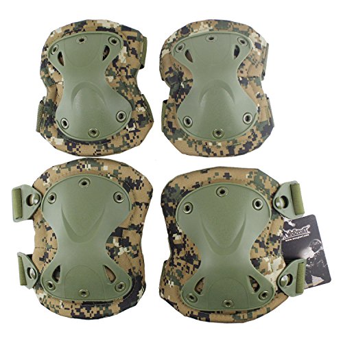 Conjunto de Proteções para Pernas e Cotovelo TACTICAL SPORT Oarea - Joelheiras de segurança - neopreno, preto, conjunto, proteções