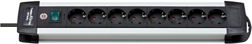 Extensão Elétrica BRENNENSTUHL 1154340100 Brennenstuhl - Filtros de linha e supressores de surtos - interruptor, 8 tomas, proteção infantil, alumínio
