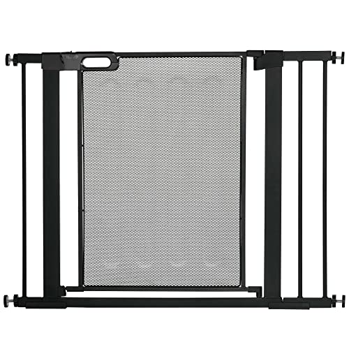 Barreira para Cães PawHut | 103x2x76 cm - Preto PawHut - Portões para bebês e animais de estimação - 103x2x76 cm, preto, barreira