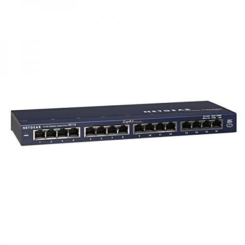 Switch NETGEAR GS116GE-100EUS L2 10/100/1000 Netgear - Concentradores e comutadores - gigabit, 16 portas, 10/100/1000, 1u