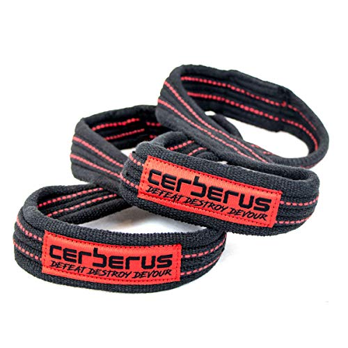 Cerberus Strength Elite Double Loop Figure 8 Lifting Straps (Pair) CERBERUS Strength - Roupa - cerberus, resistência, figura 8, par
