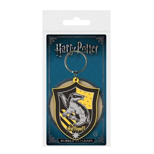 Porta-Chaves HUFFLEPUFF (Castanho - Plástico) Pyramid - Porta-chaves - castanho, plástico, 6 cm, anel metálico