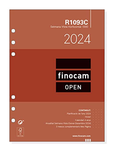 Recarga para Agendas FINOCAM 711840024 | Castanho, Bordô Cabero Group 1916, S.A. - Papel para fichários - capa castanha, calendário, papel 150g